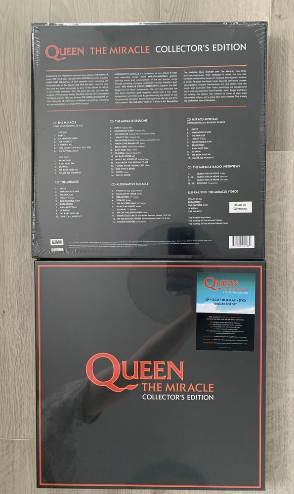 Queen The Miracle 1 szt box set deluxe - LP+5cd+bluray+dvd- Nowe Folia