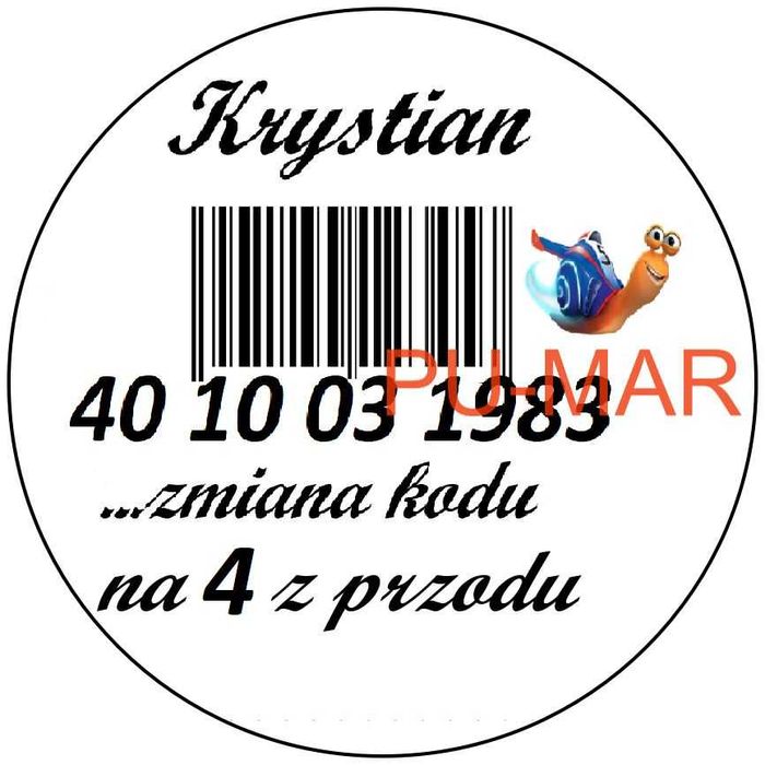Opłatek na tort Urodziny Zmiana Kodu Tekst Gratis