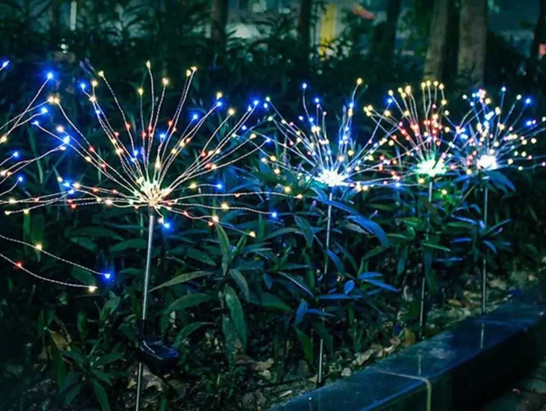 Светодиодный солнечный садовый уличный светильник  "Фейерверк " фонари