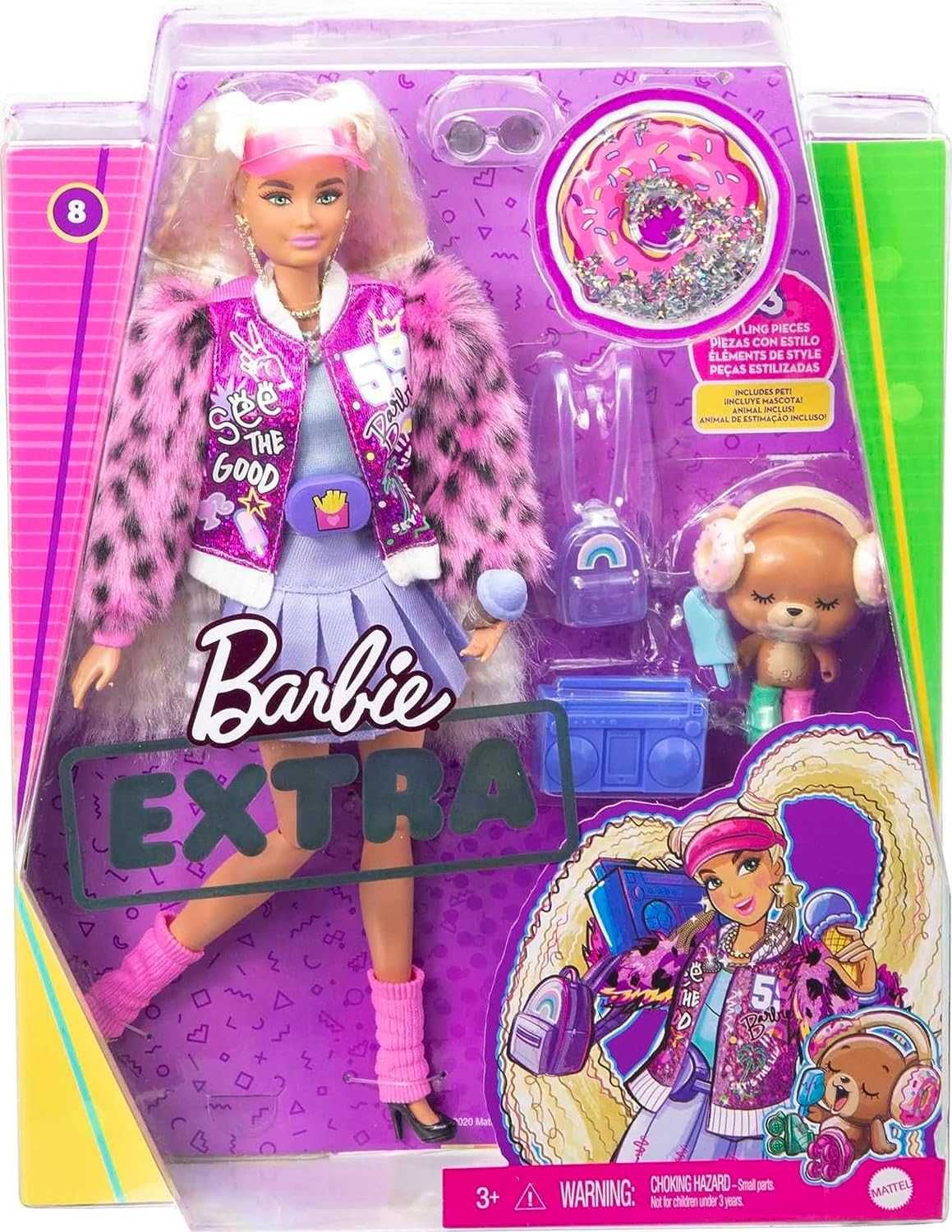 Барбі екстра номер 8 блондинка.Barbie Extra Pet Teddy Bear