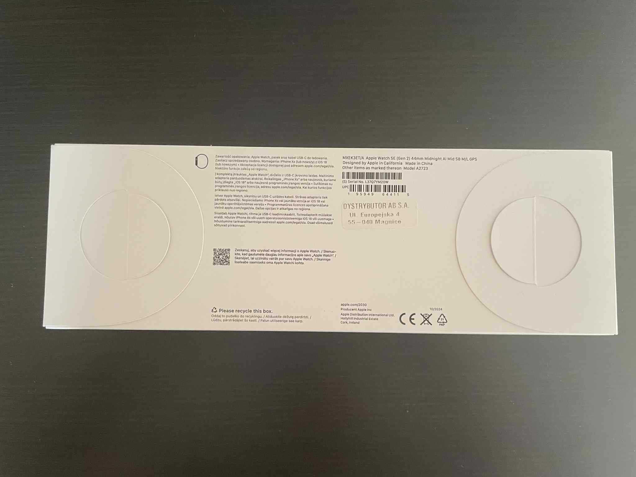 Apple Watch SE 2-gen GPS 44mm Midnight Model A2723 Nowy, zapakowany