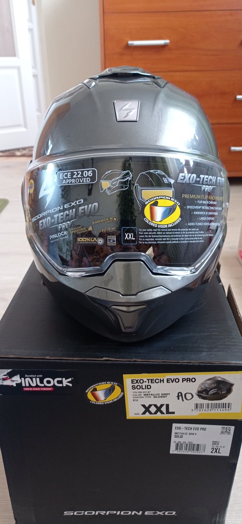 Kask szczękowy Scorpion Exo-Tech Evo Pro Solid XXL