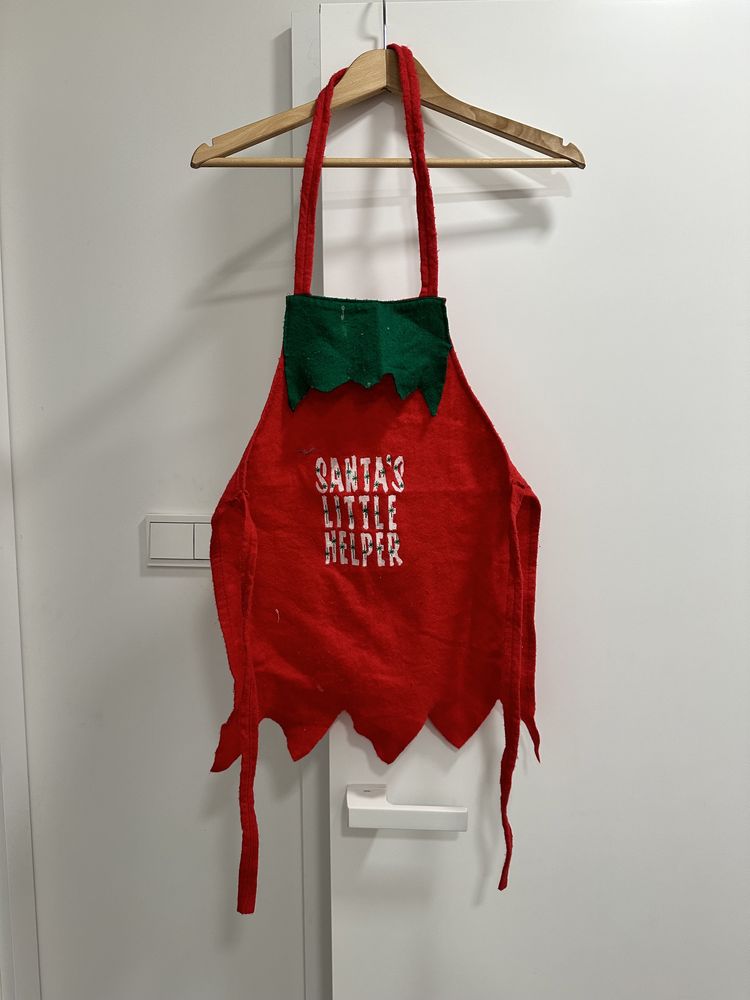 Fartuszek elf mikołaj, czerwony świąteczne przebranie