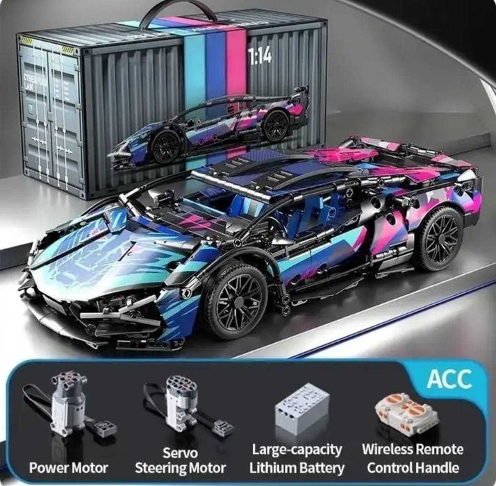 Конструктор LEGO, машинка на пульте управления + подсветка Porsche 911