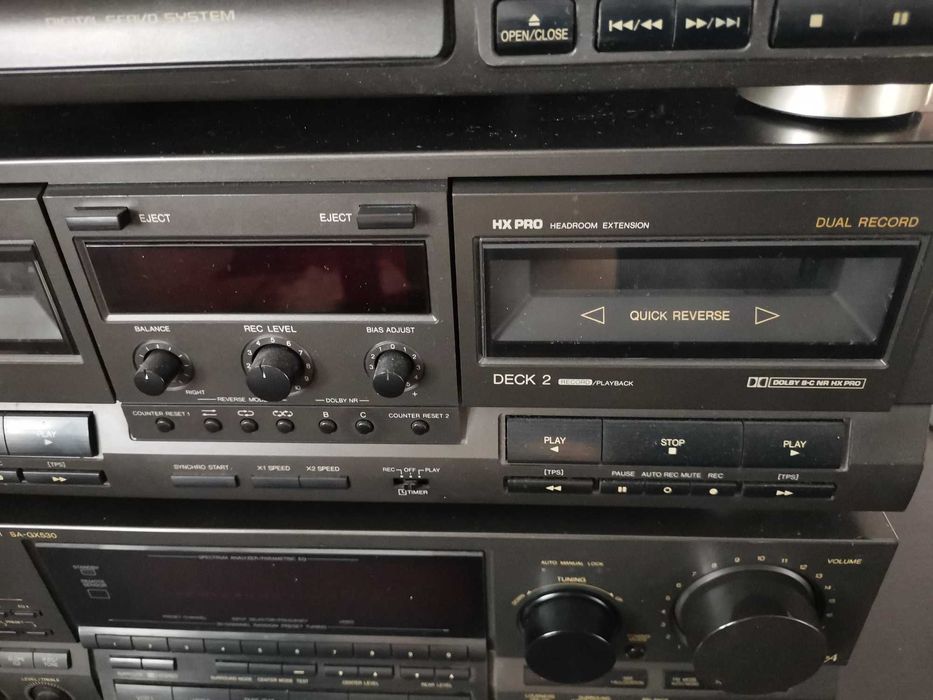 wieża Technics odtwarzacz CD amplituner i magnetofon SA-GX530 RS-TR515