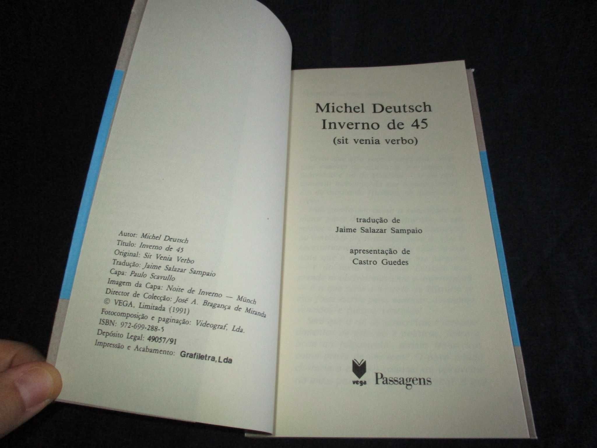 Livro Inverno de 45 sit venia verbo Michel Deutsch
