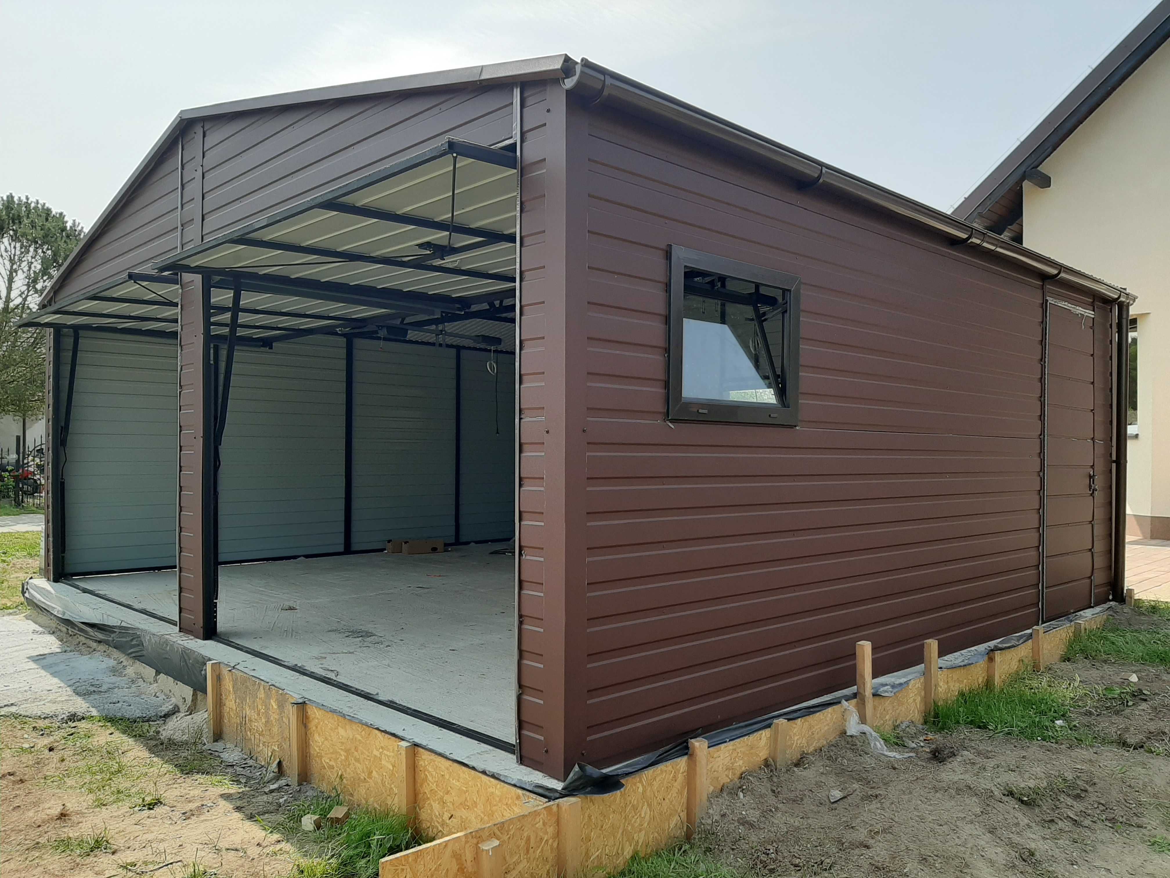 Garaż blaszany podwójny 6x5, 6x6, 6x7, 7x5 - Blaszak Antracyt  Grafit