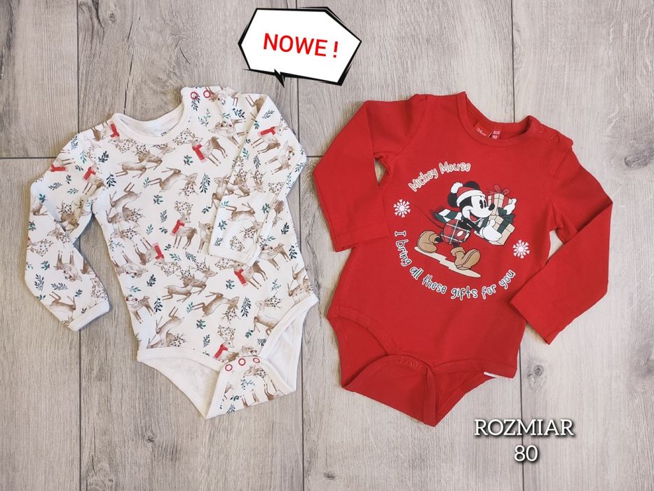 NOWE świąteczne body długi rękaw 2 sztuki / Boże Narodzenie