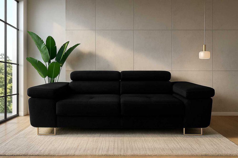 Kanapa LIVIO sofa 2 osobowa 200 cm regulowane zagłówki funkcja spania