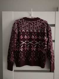 Zimowy fioletowy sweter we wzory Reserved S 36