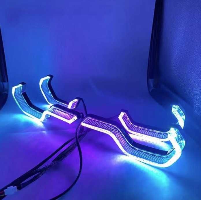 Премиум RGB LED маски для линз 5D Glory Crystal с подсветкой фар