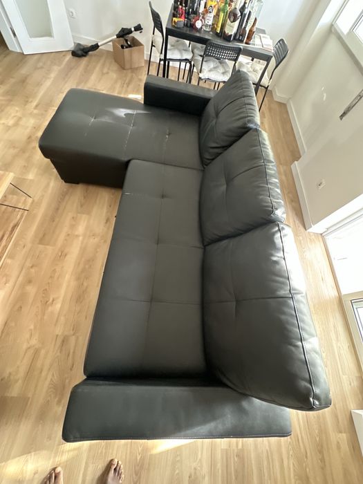 Sofá chaise longue preto