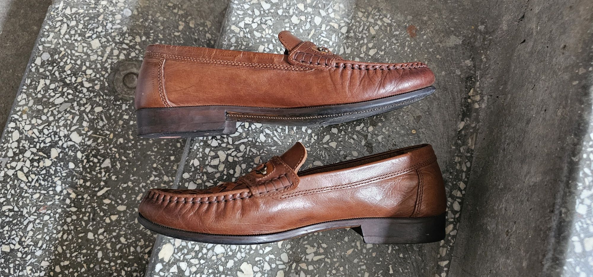Gross Blak włoskie skórzane mokasyny męskie rozmiar 42 wkładka 26cm