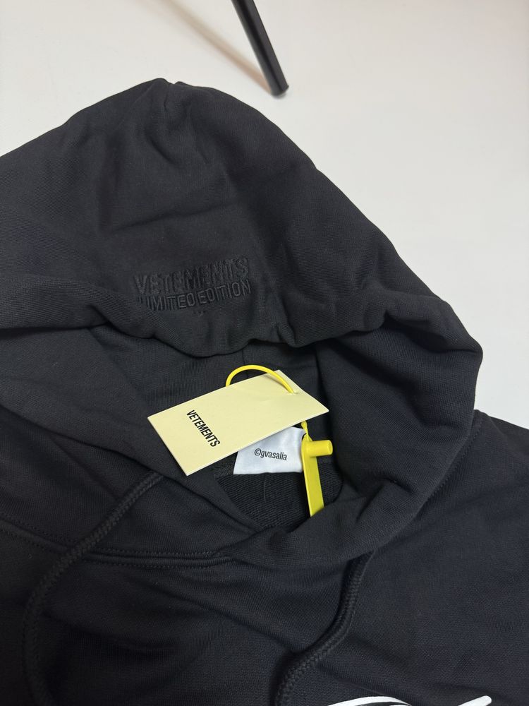 Худі Vetements Hi speed fashion INC M L black hoodie & balenciaga