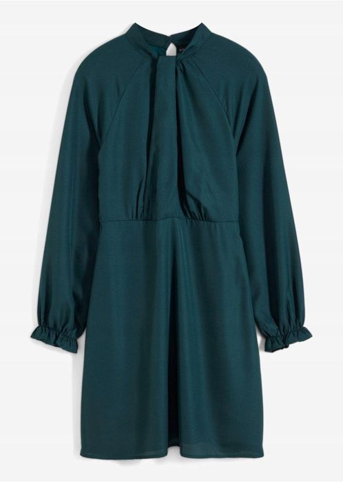 B.P.C sukienka ciemnozielona efektowna r.38