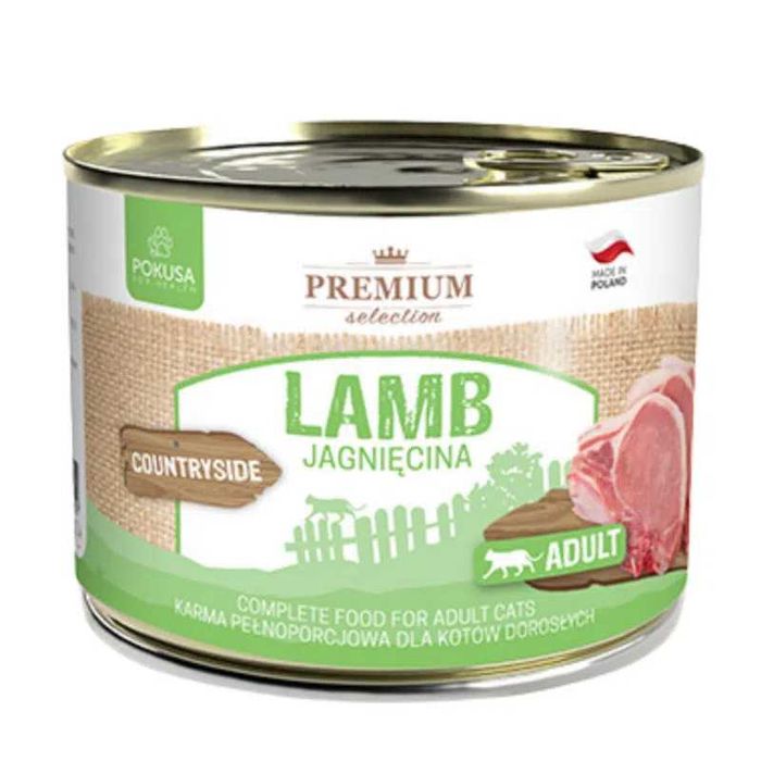 POKUSA (jagnięcina) karma mokra dla kota puszka 200 g x 17 szt. TANIO