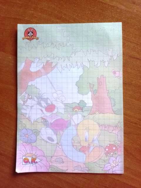 Karteczka z lat 90 tych z notesika