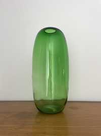 Zielony szklany wazon vintage Ikea Stockholm duży bauhaus