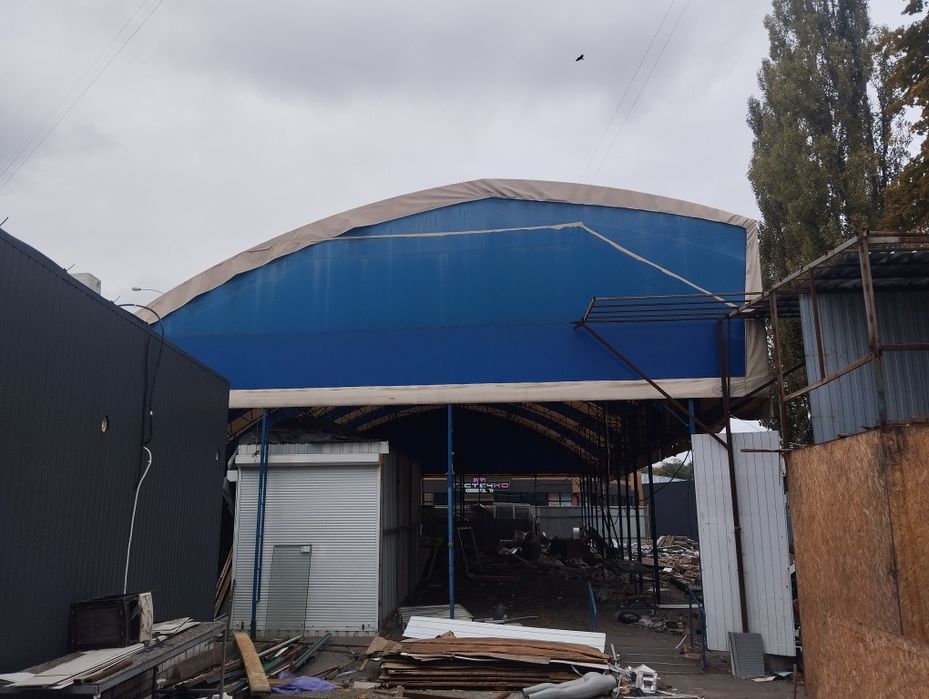 Навес 600 м² тент + металлоконструкция