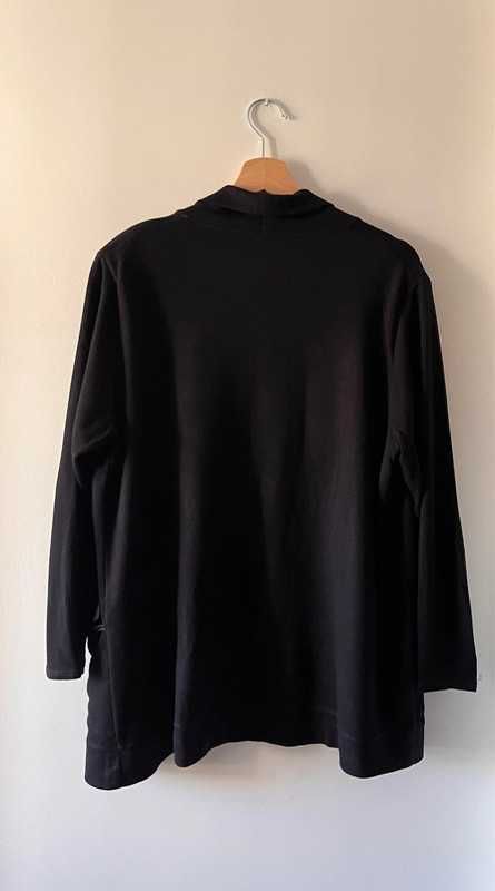 Czarny długi kardigan sweter damski z wiskozy XXXL 46