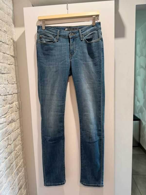 jeansy skinny levis w27 l32 slight curve mid rise slim