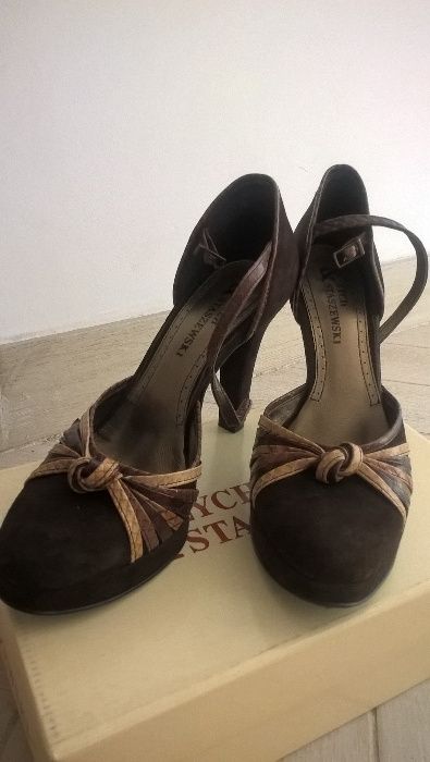 Nowe buty czółenka z paskiem sandały skórzane roz 39 Zych Staszewski