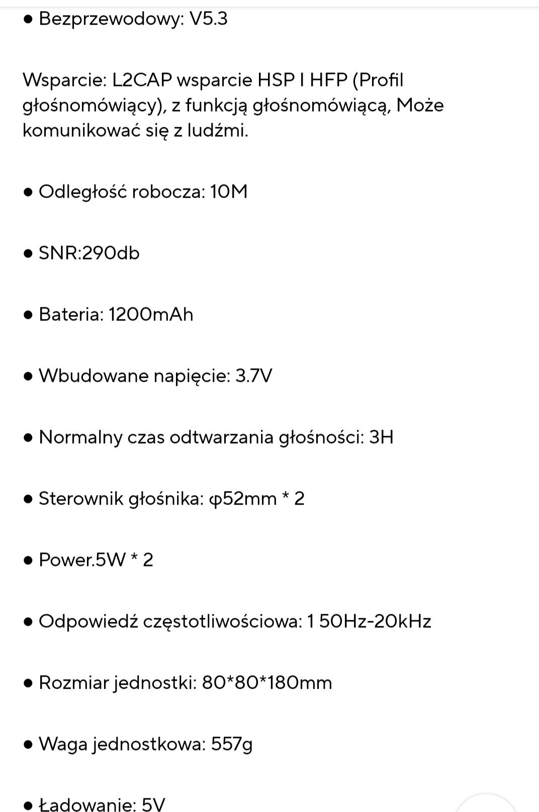 NOWY Głośnik Bluetooth bezprzewodowy przenośny