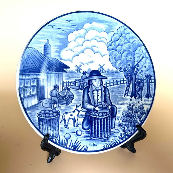 Talerz ozdobny: „Pory roku- Jesień” Royal Delfts Blauw Handwerk