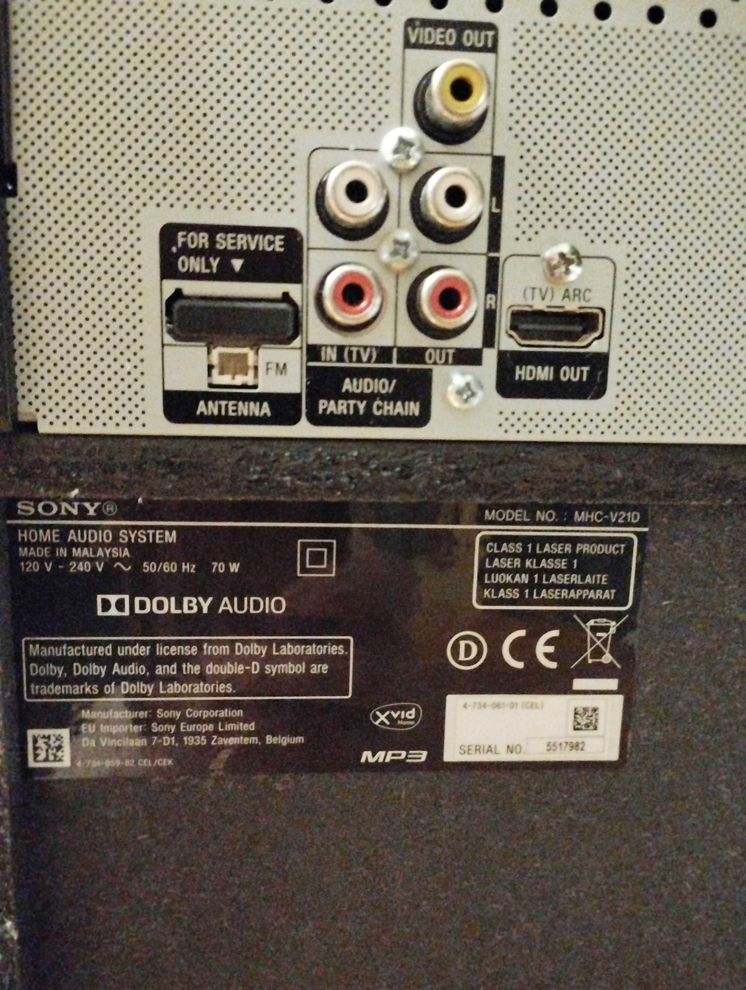Głośnik przenośny SONY MHC-V21D z DVD HDMI, mp3, bluetooth