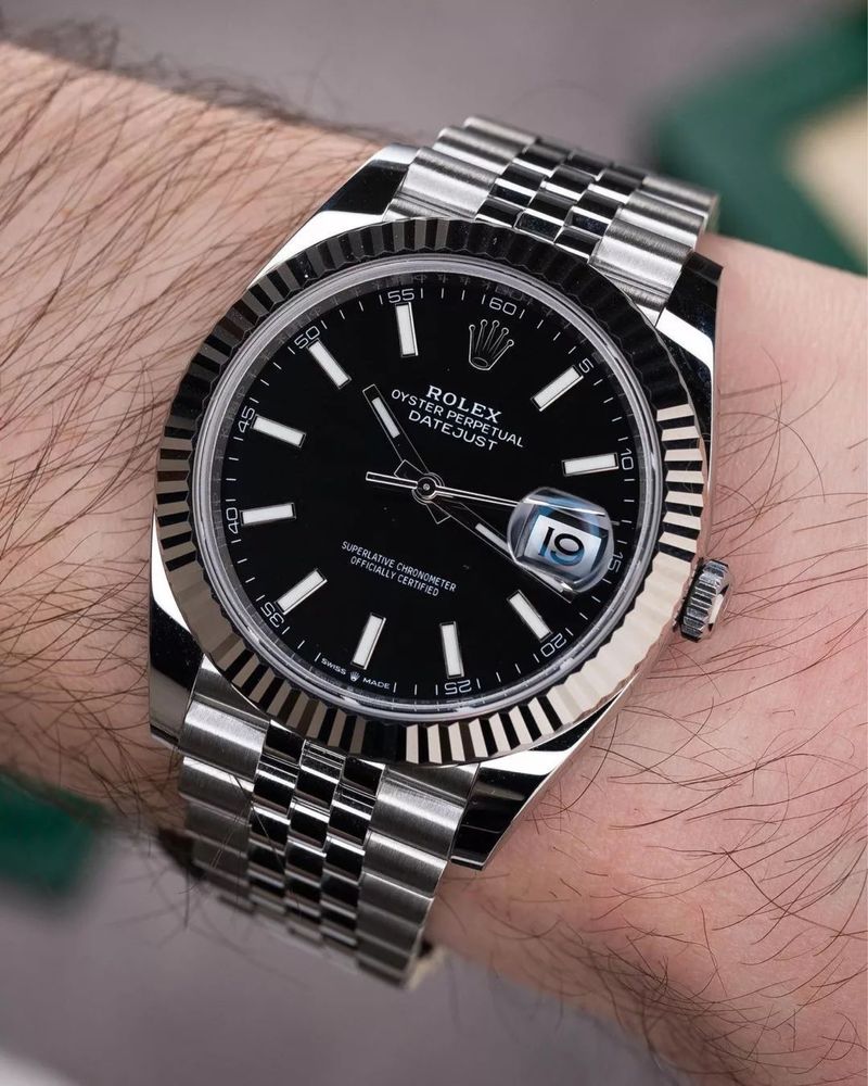 Механические часы Rolex Datejust Silver-Black с автоподзаводом.
