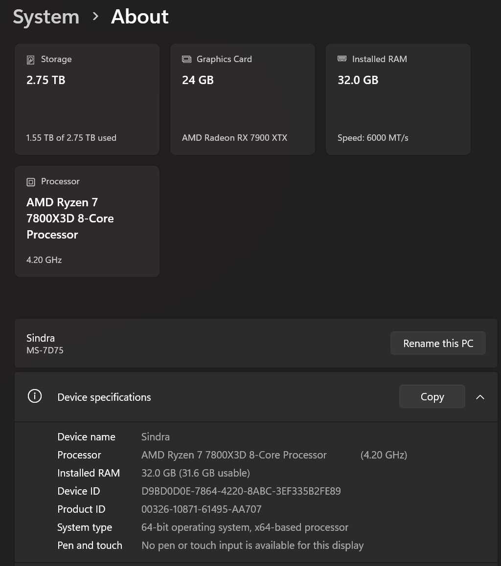 PC Gaming | Ryzen 7 7800X3D | RX 7900 XTX Red Devil | 32GB 6000mhz
