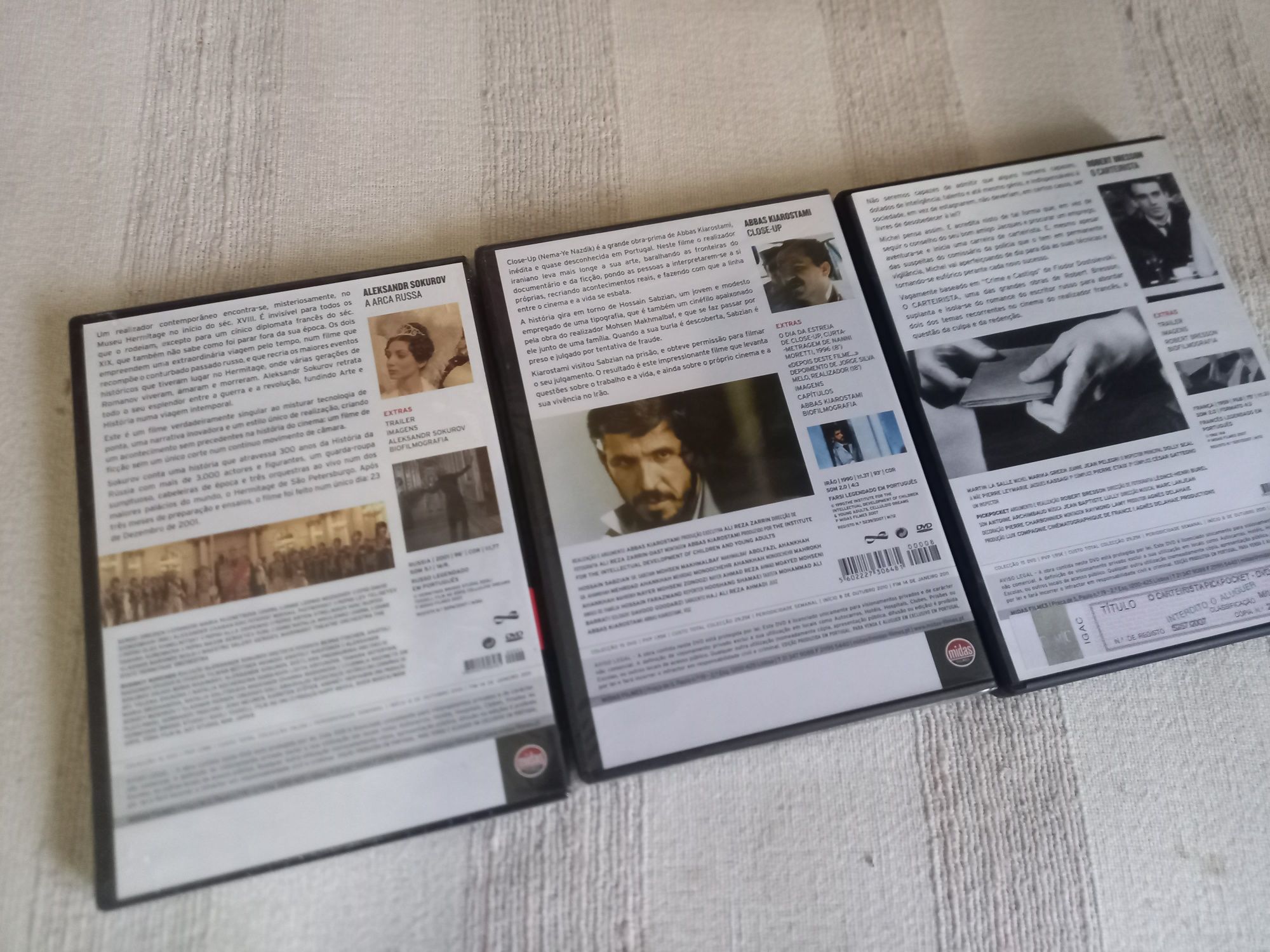 Dvds Sokurov Kiarostami a Bresson conjunto barato