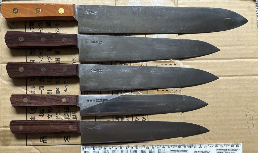 Кухонный нож б/у из Японии (шеф накири деба янагиба) Made in Japan