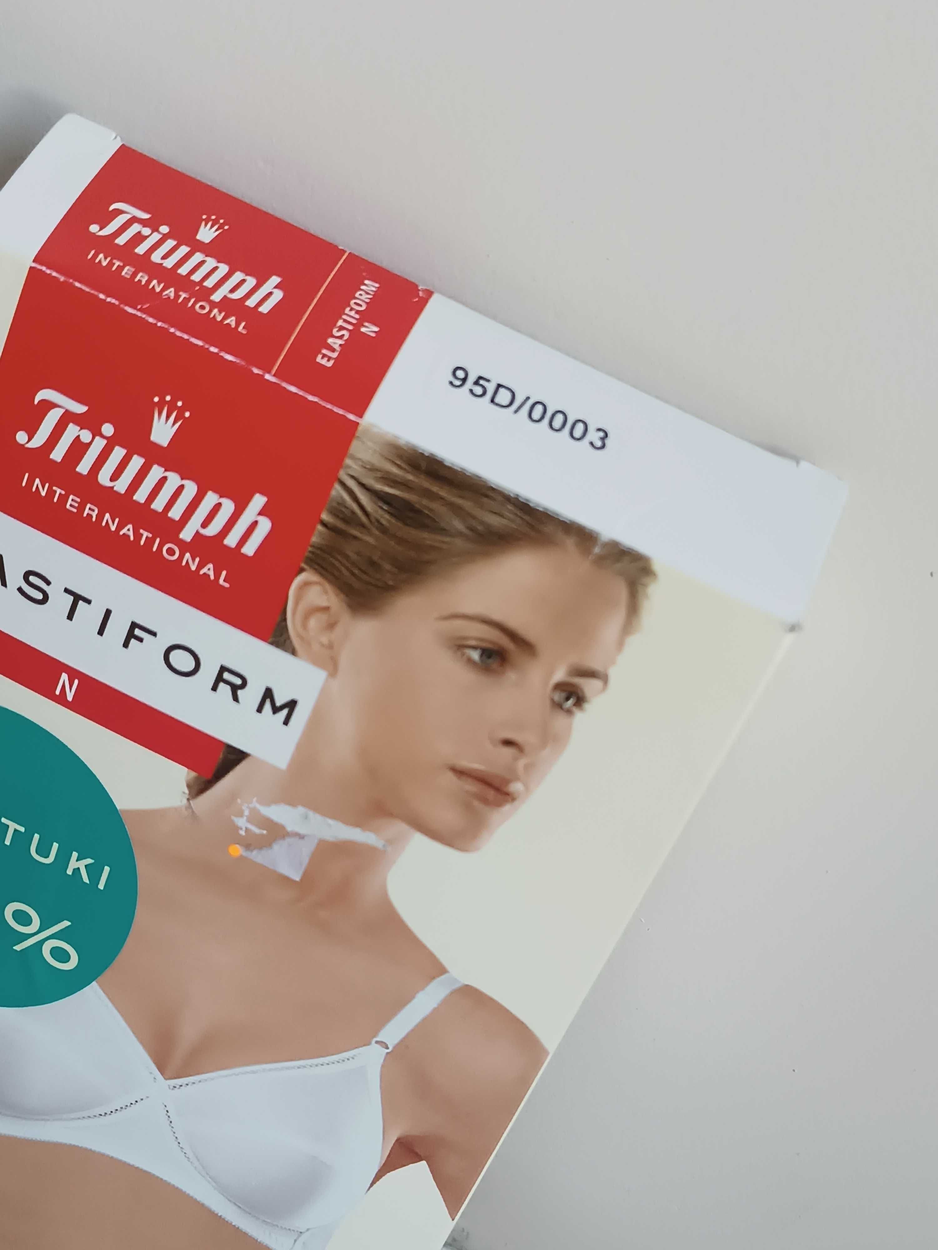 NOWY biustonosz stanik biały bez fiszbin Triumph Elastiform N 95D/0003