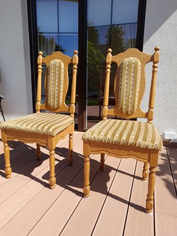 Krzesła dębowe tapicerowane komplet 6 szt.