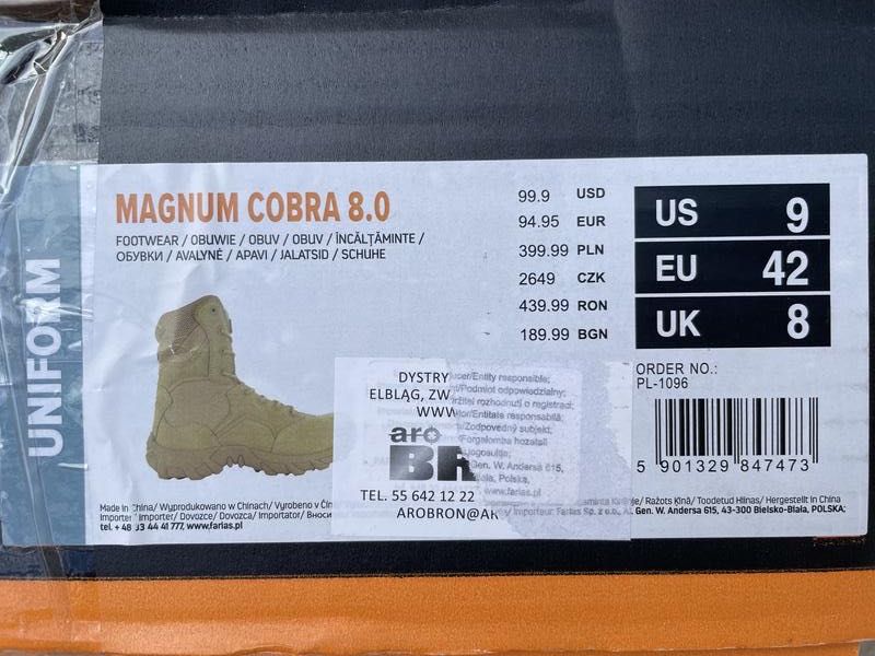 Військові чоботи magnum cobra 8.0 (розмір 42)