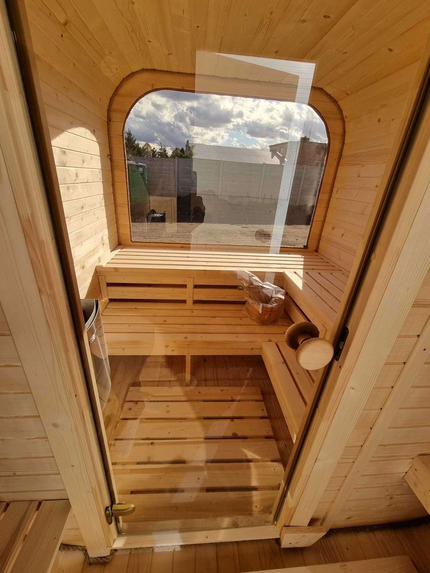 Sauna ogrodowa piec Harvia NOWA PRZEDSIONEK na zamówienie