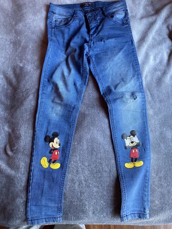 Spodnie Reserved jeans z Myszką Miki roz. 140