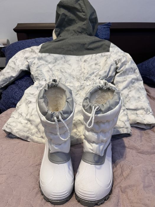 Kurtka zimowa (narciarka) i buty zimowe (śniegowce)