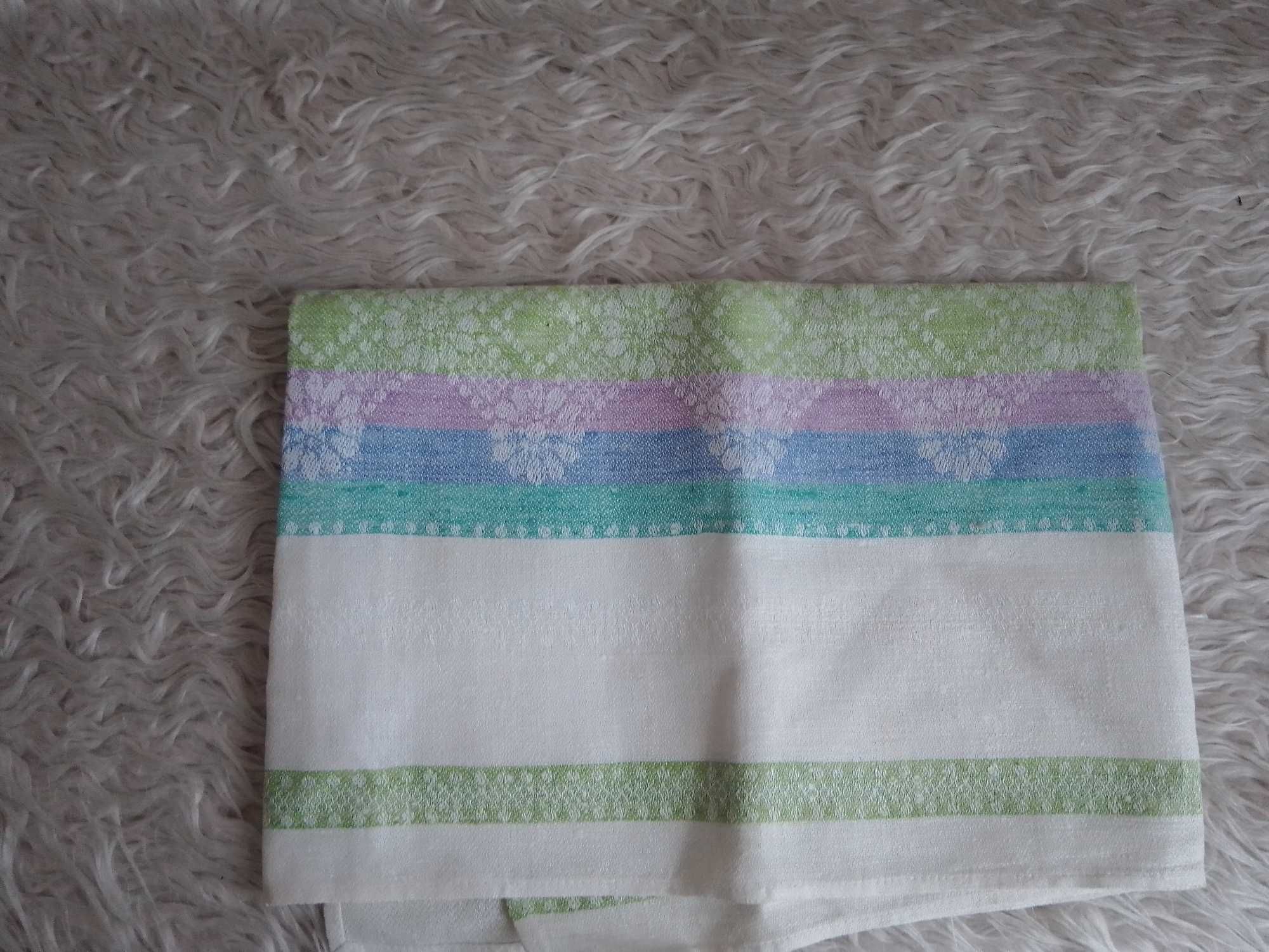 Lniany ręcznik z okresu PRL - 148cm x 48 cm - bdb !!