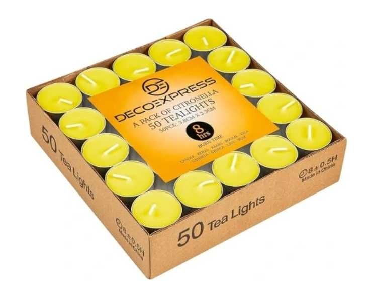 Podgrzewacze Świeczki50szt. TEALIGHTY DECOEXPRESS Zółte Zapach Cytryny