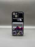 Чохол силікон пуховик пуффер срібло пейзаж лого The North Face iPhone