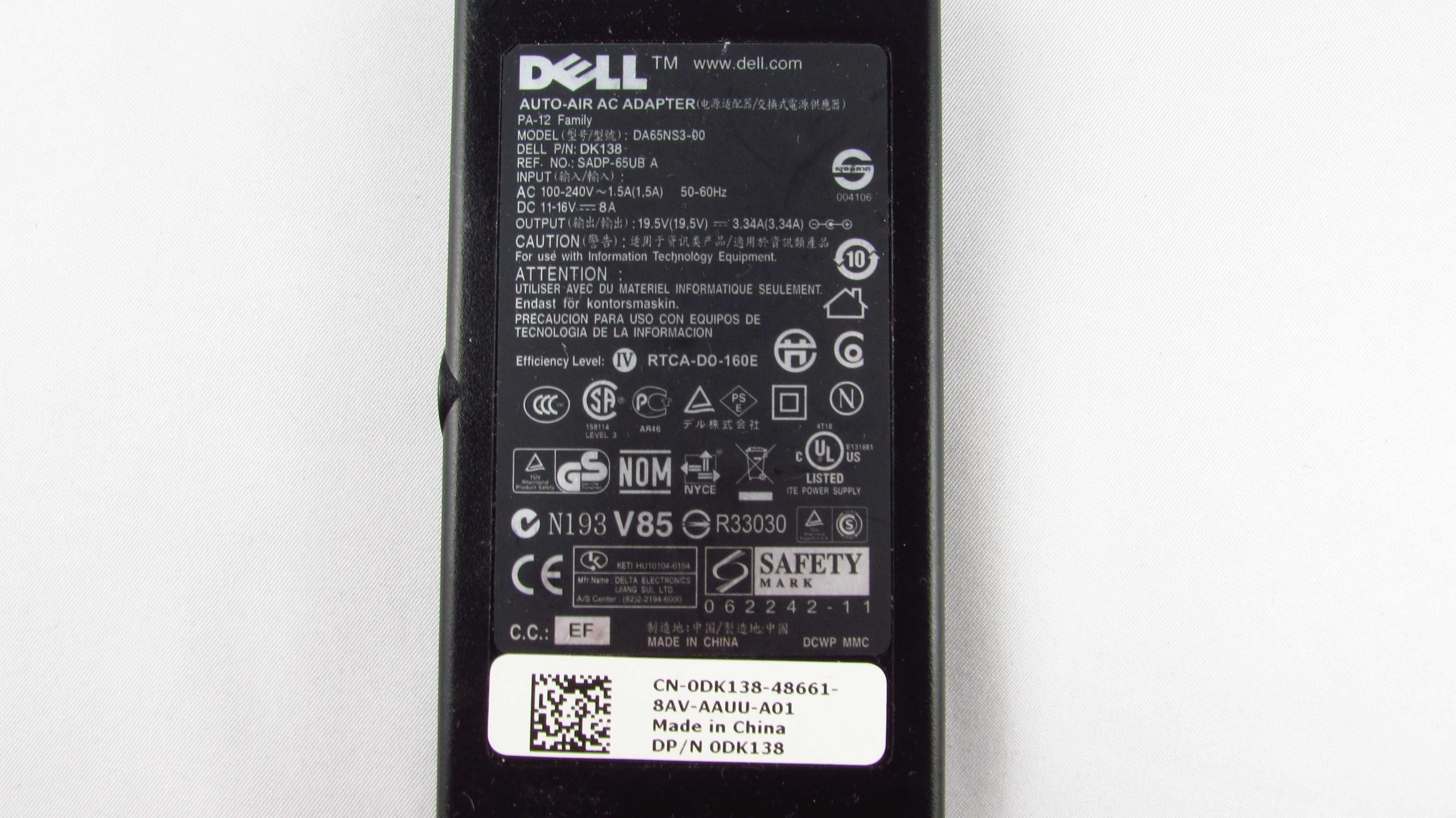 DELL - Oryginalny zasilacz - DA65NS3-00 Laptop DA65NS3-00