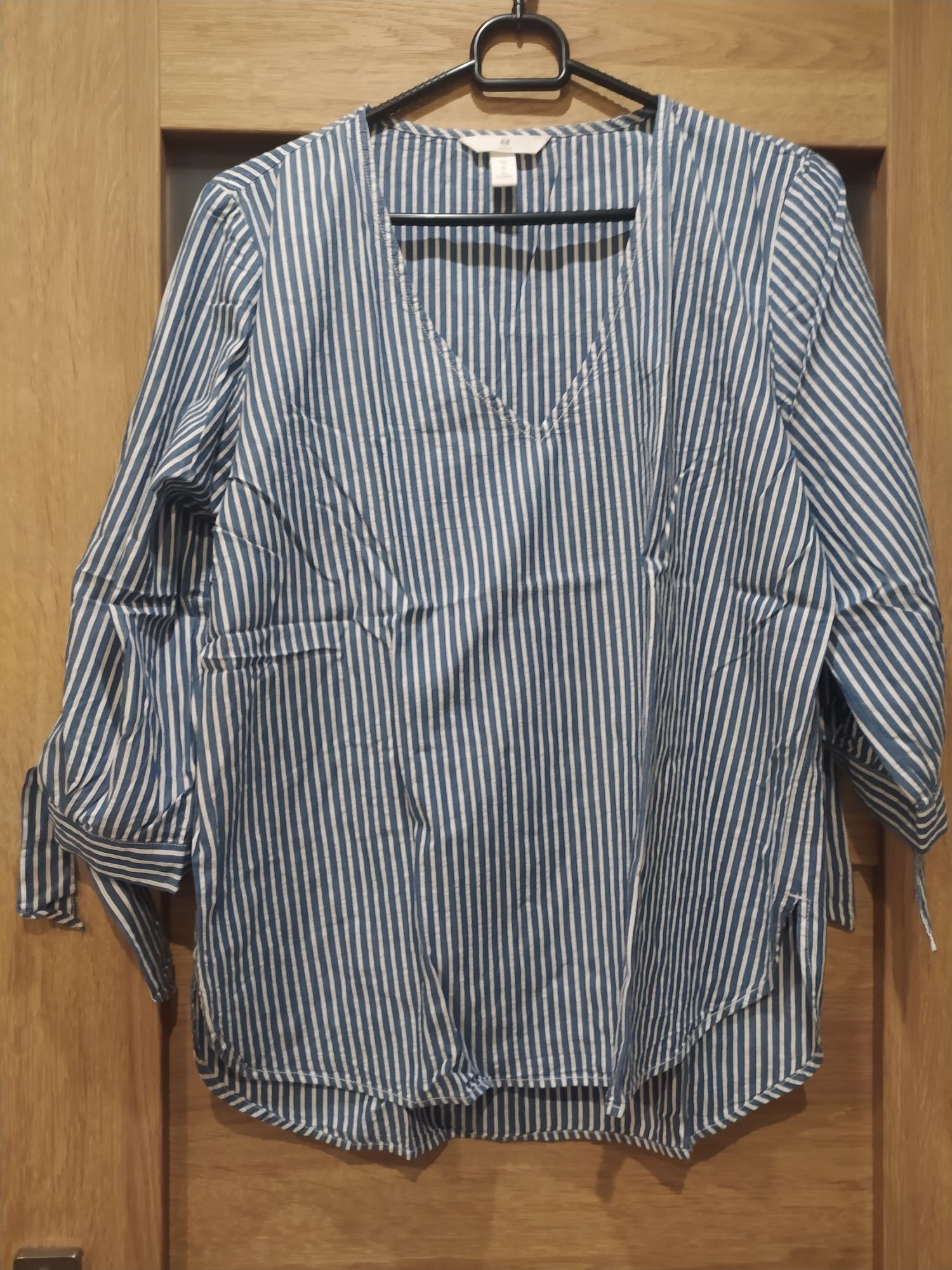 Bluzka damska H&M 38 M w paski wiązane rekawy