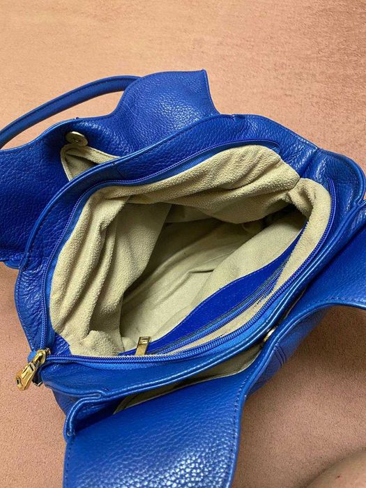 Продам синю шкіряну сумку