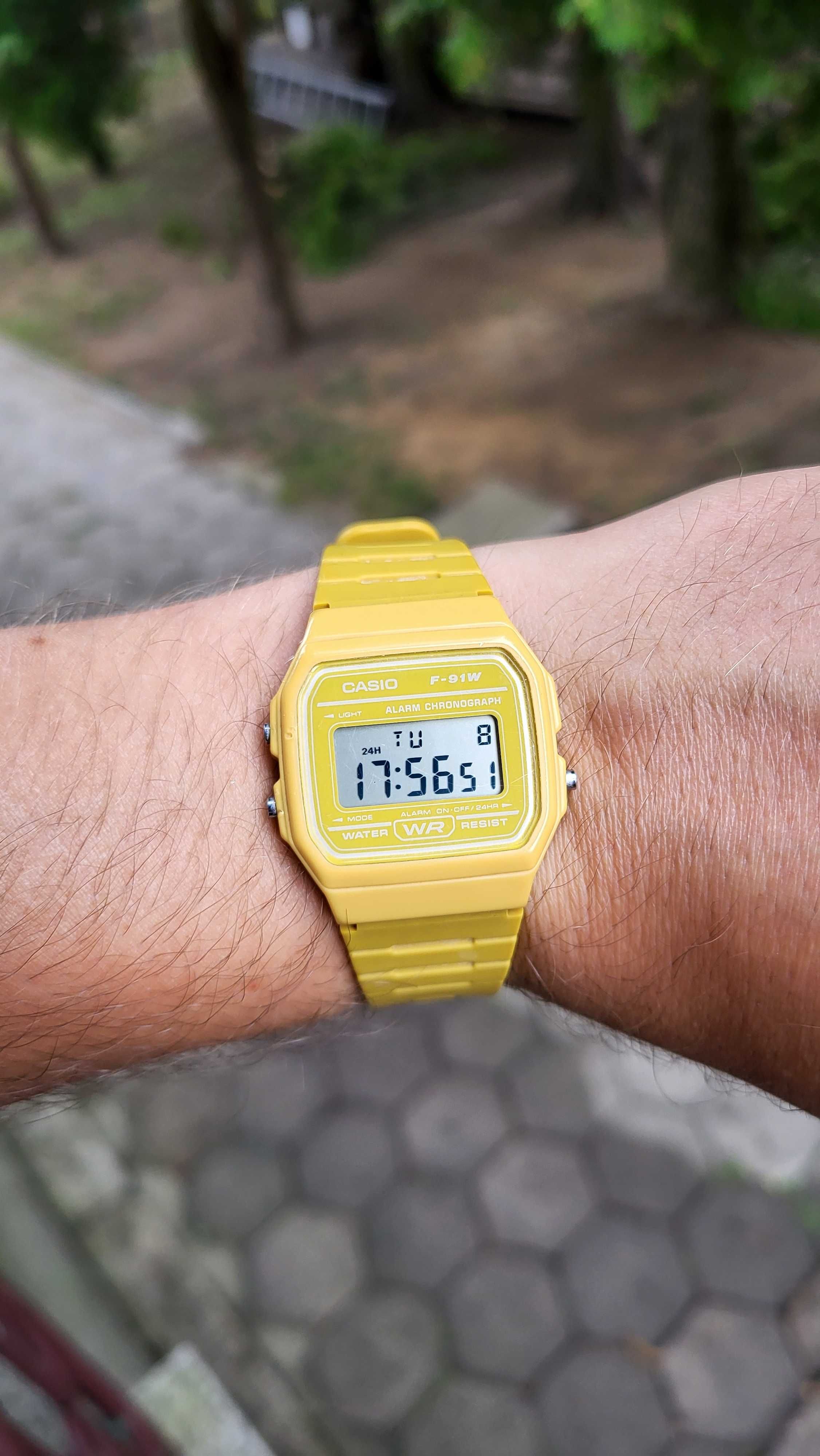 Zegarek Casio f-91W żółty