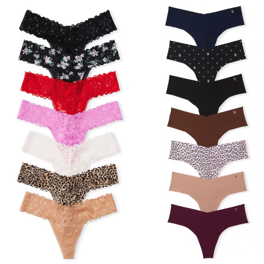 Victorias Secret XS S М L Набор 5 7 трусики трусы стринги Pink подарок