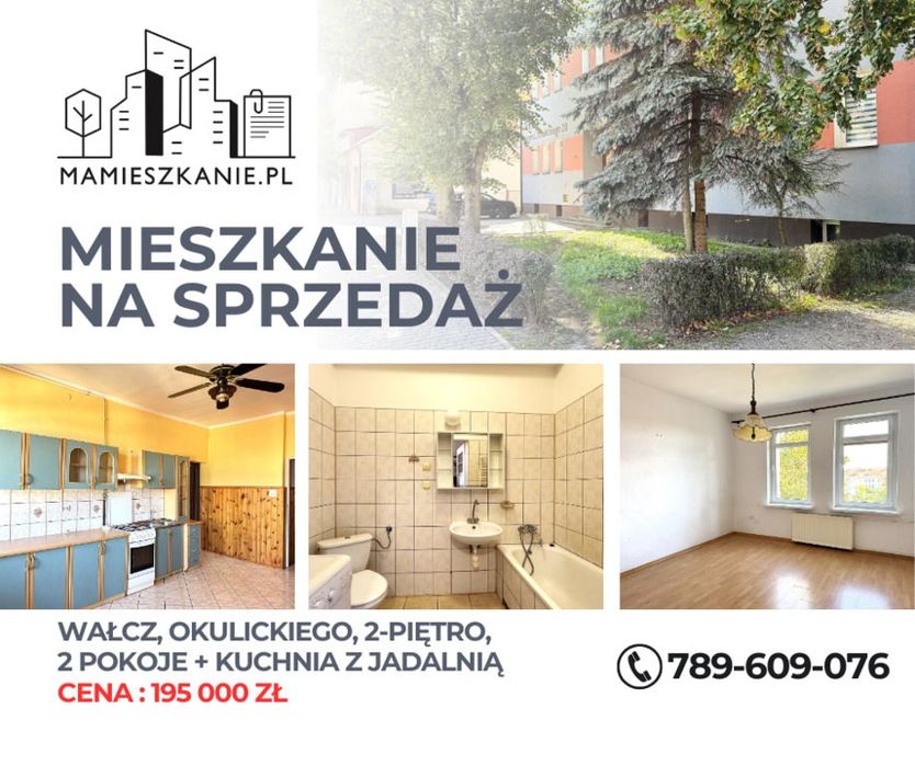 Na sprzedaż mieszkanie, 2-pokoje, Wałcz, Centrum