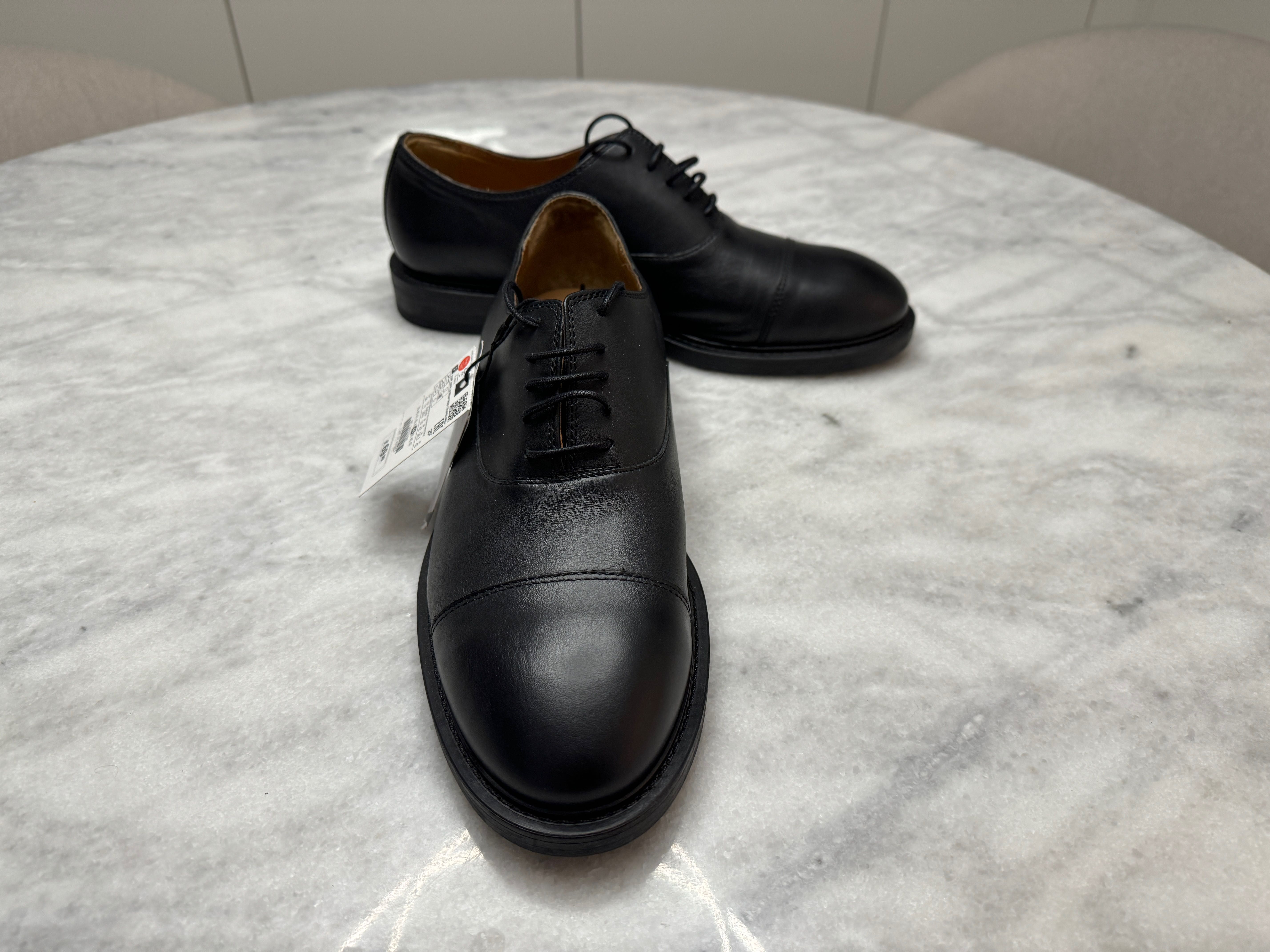 Skórzane buty wizytowe eleganckie ZARA nowe Oksford rozm. 44