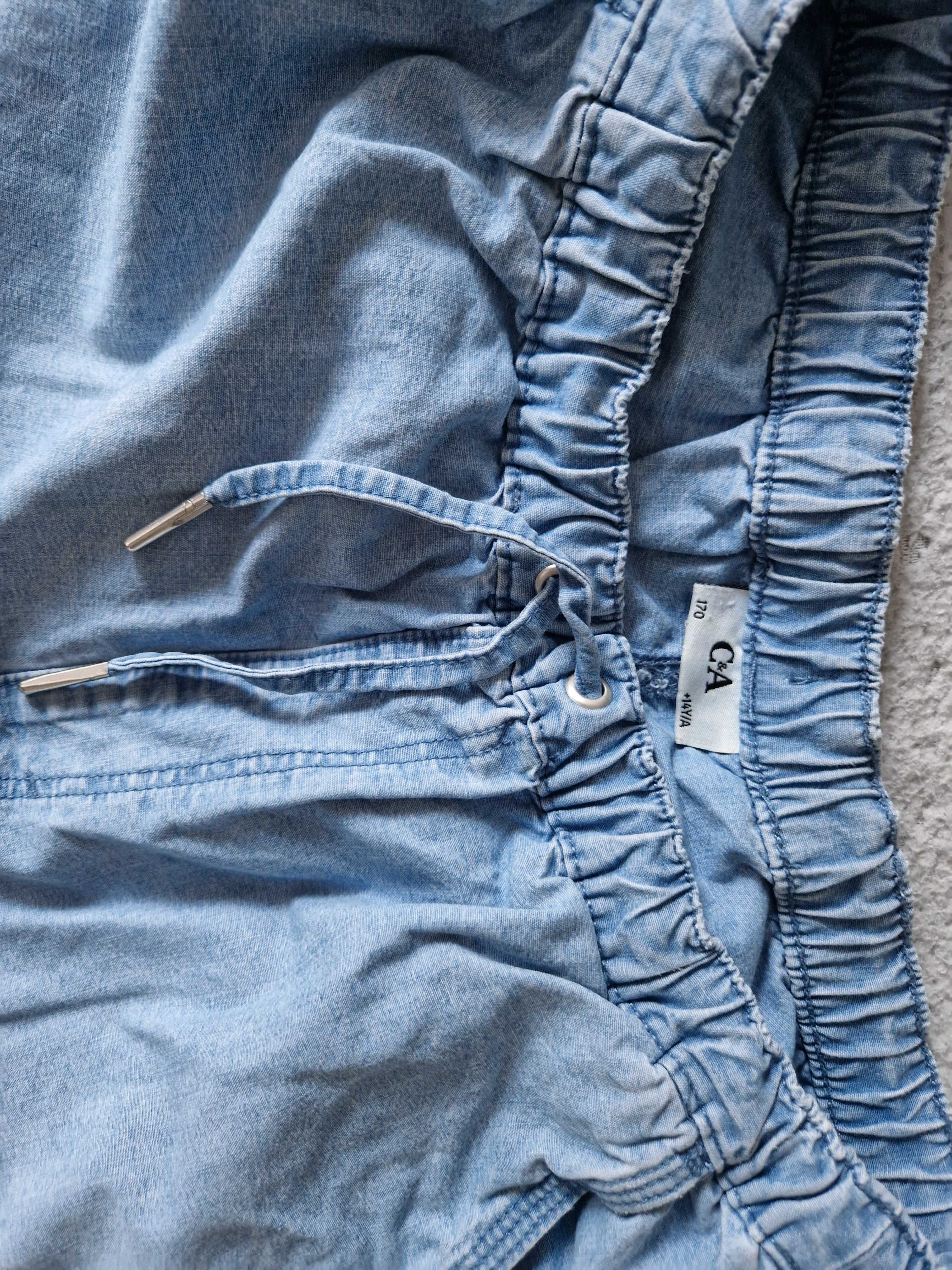 C&A parachute cienkie jeansowe spodnie 170cm